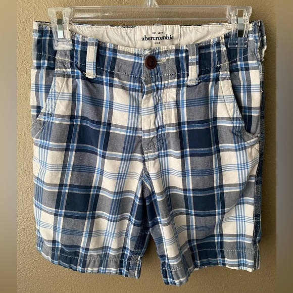 abercrombie kids Other - Abercrombie Kids Boys Chino Shorts  Size 12 Blue White Plaid Casual Summer